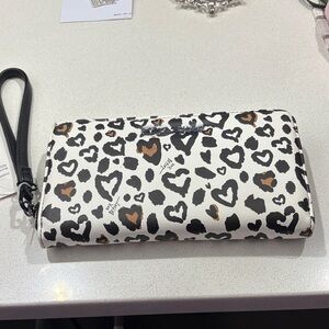 Betsey Johnson Heart Leopard Print Wristlet NWT